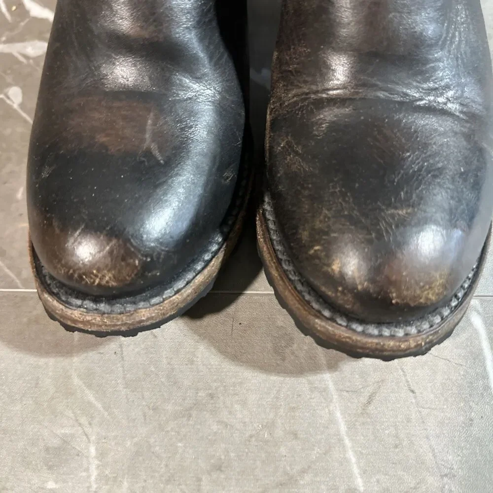 FREEBIRD Carlito Western Moto Zip Leather Boot Buckle Brown Two Toned US 6 B19